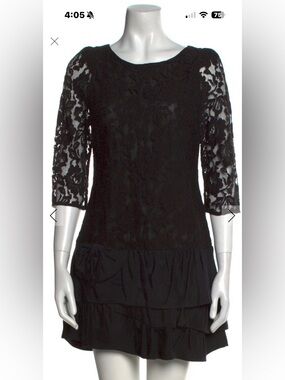 Sandro Black Lace Mini Dress (us 2/4)